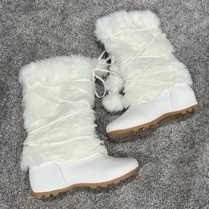 White Fur Boots